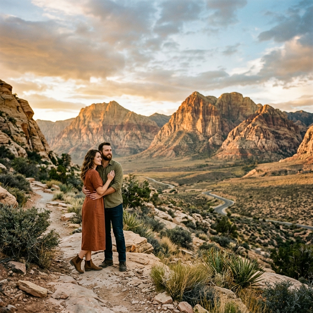 Cinematic desert portrait session at Red Rock Canyon